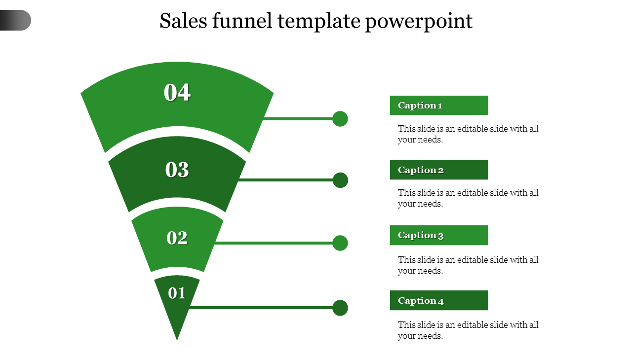 Free - Awesome Sales Funnel Template PowerPoint In Green Color